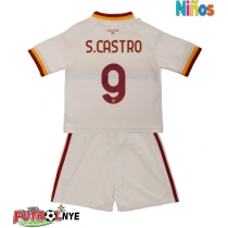 Camiseta AS Roma Santiago Castro #9 Visitante Equipación para niños 2026-27 manga corta (+ pantalones cortos)